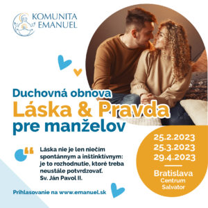 Duchovná obnova pre manželov Bratislava 2023